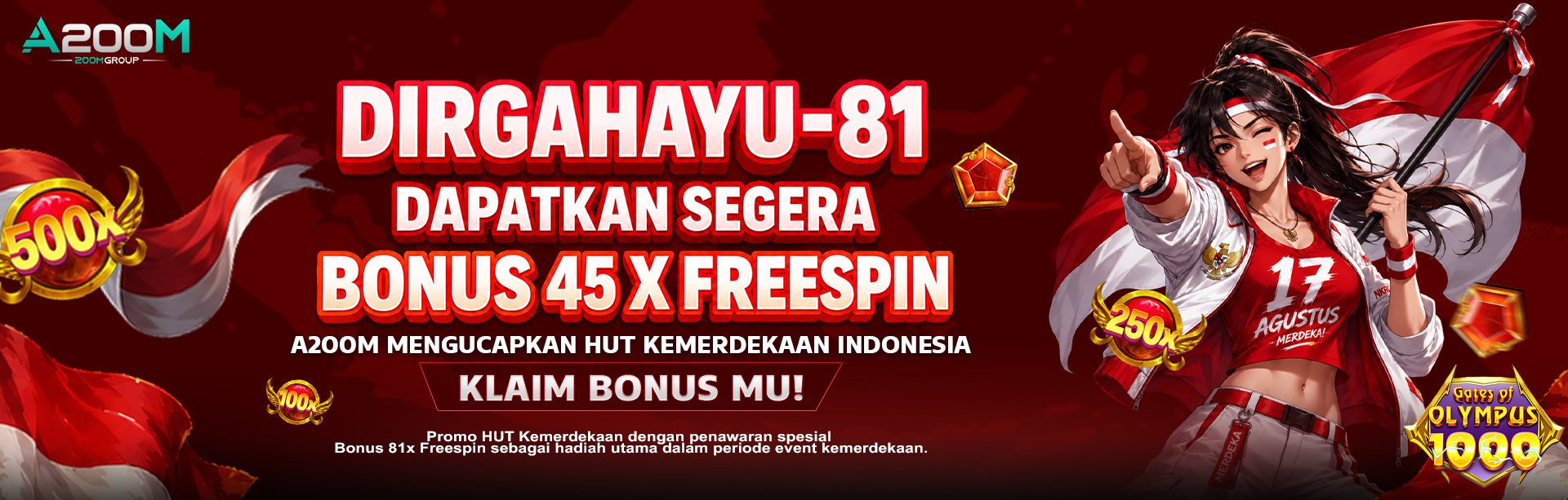 BONUS FREESPIN KEMERDEKAAN 2026 A200M